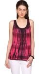 Bedazzle Casual Sleeveless Printed Women's Pink Top