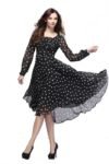 Crease & Clips Women's Fit and Flare Black Dress